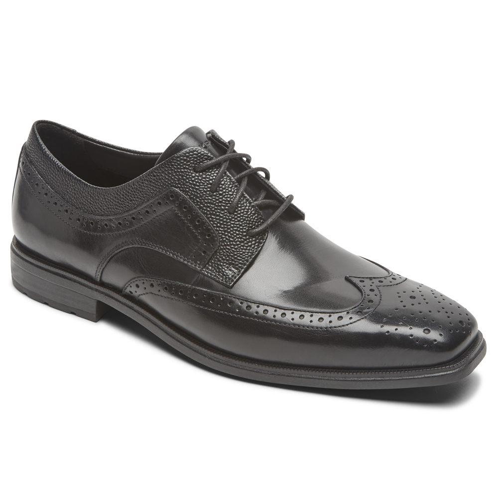 Sapatos Lace Ups Rockport Homem Pretas - Farrow Wingtip - 38716FGWZ